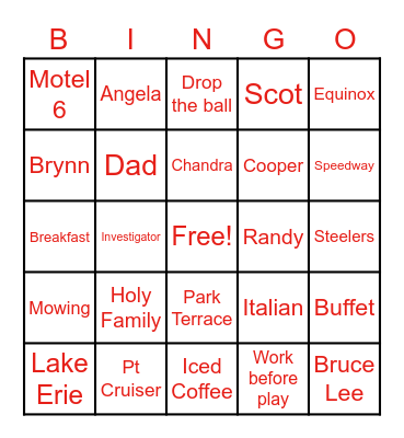In Memory of Randy/Dad/Papaw Christmas 2020 Bingo Card