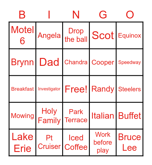 In Memory of Randy/Dad/Papaw Christmas 2020 Bingo Card