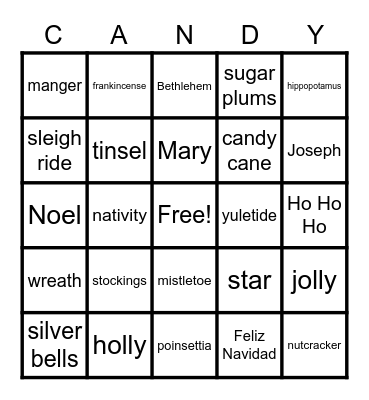 CHRISTMAS PARTY BINGO 2020! Bingo Card