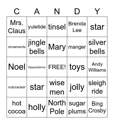 CHRISTMAS BINGO 2020 Bingo Card