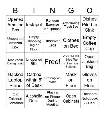 New Yorker - Work From Home Bingo Card