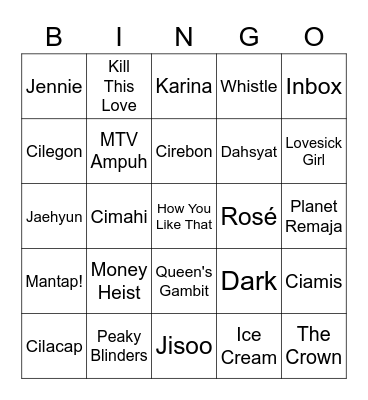 Jaehyung 😘 Bingo Card