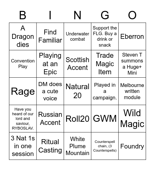 MDDAL Bingo Card