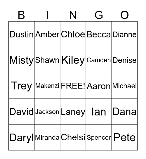 Bingo Bob Bingo Card