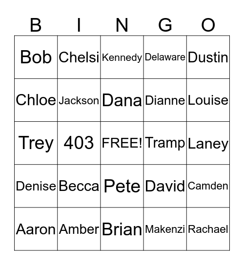 Bingo Bob Bingo Card