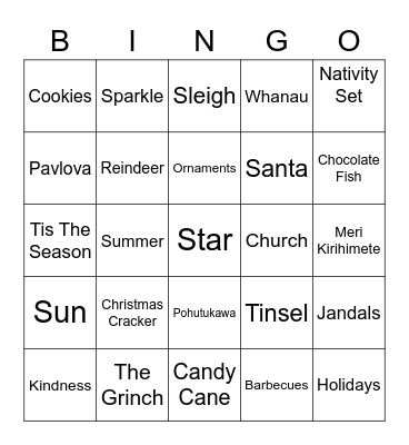 Christmas Bingo Card