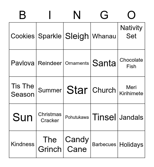 Christmas Bingo Card