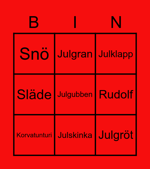 KBG julbingo Card