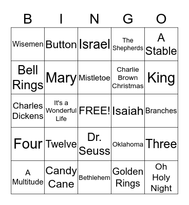 Christmas Bingo Card