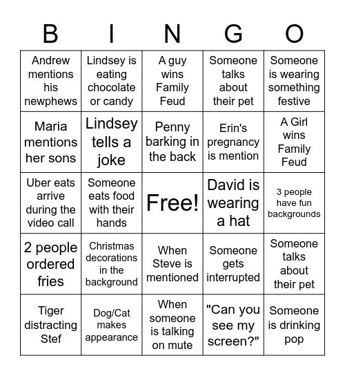 Christmas Bingo Card