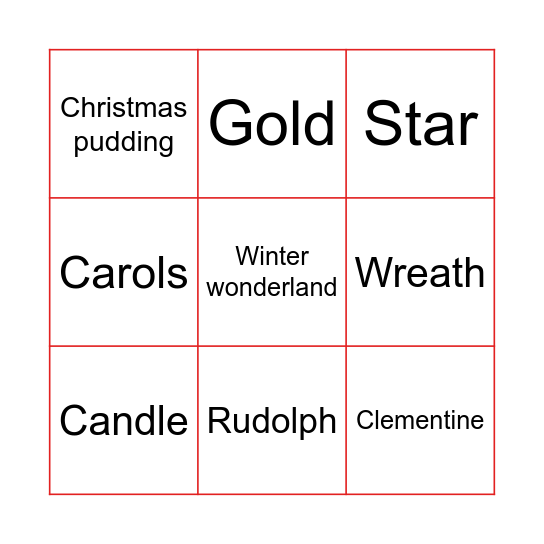 Christmas Bingo Card