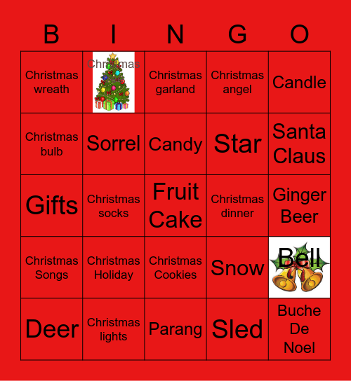 Christmas Class Party Bingo Card
