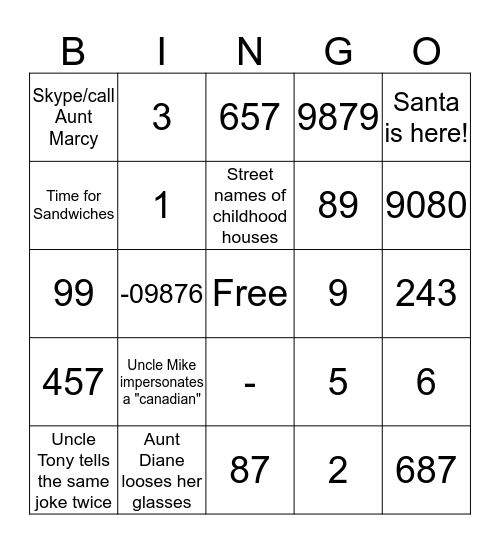 DiMaggio BINGO Card