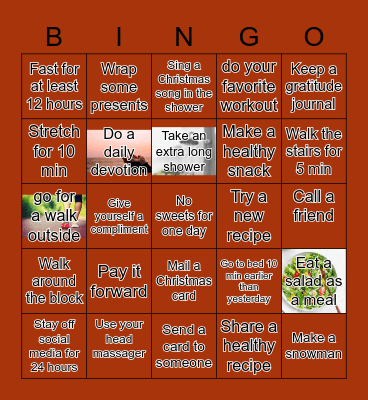DECEMBER WELLNESS Bingo Card