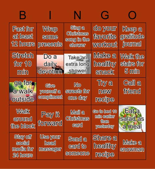 DECEMBER WELLNESS Bingo Card