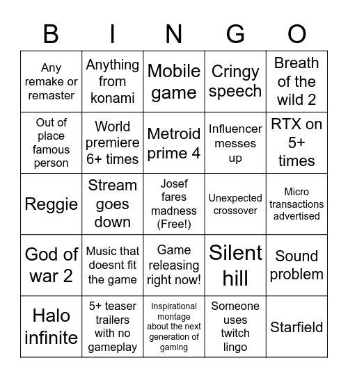 Apollolol TGA bingo Card