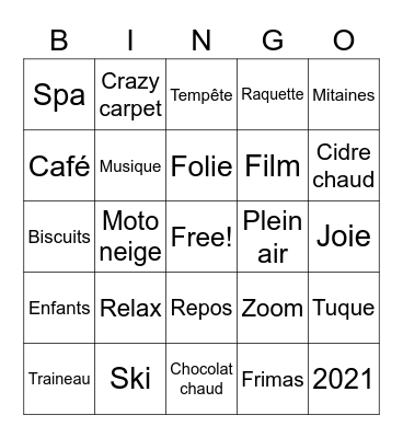 Le Bingo des vacances! Bingo Card