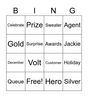 Task -N- Furious Holiday Bingo Card