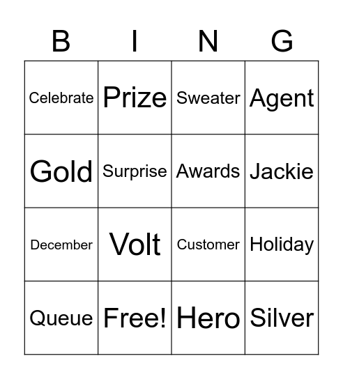 Task -N- Furious Holiday Bingo Card