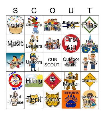 Cub  Scout Bingo Card