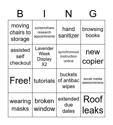 KC Library Team Bingo Card