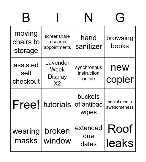 KC Library Team Bingo Card