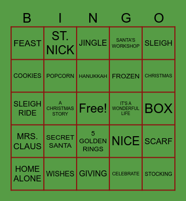 CHRISTMAS BINGO Card