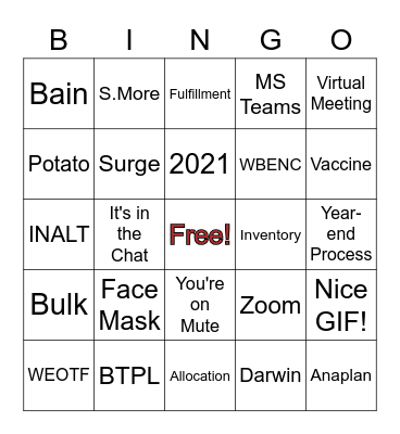 INALT BINGO Card