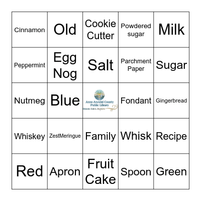 Conversation Bingo - Holiday Cooking Bingo Card