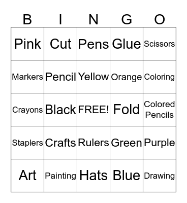 Craft Bingo Card
