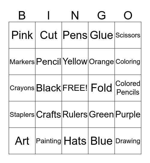 Craft Bingo Card