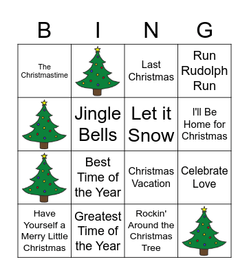 Disney Channel Holiday Bingo Card
