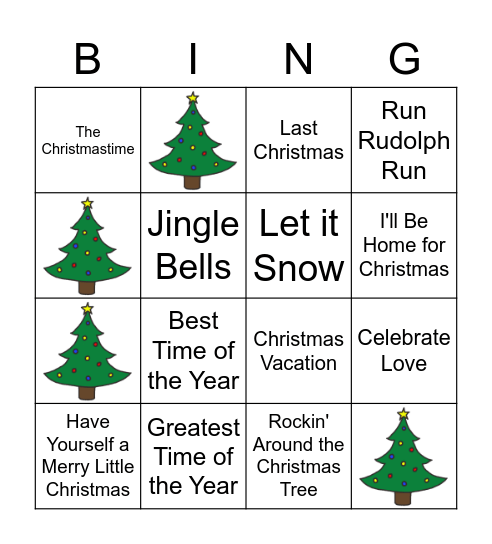 Disney Channel Holiday Bingo Card