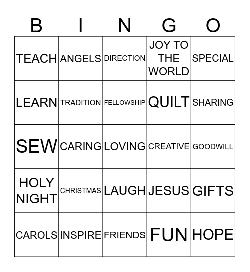 CHRISTMAS -- ASG Bingo Card