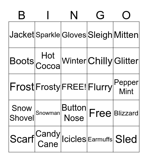 Happy Holidays! Bingo Card