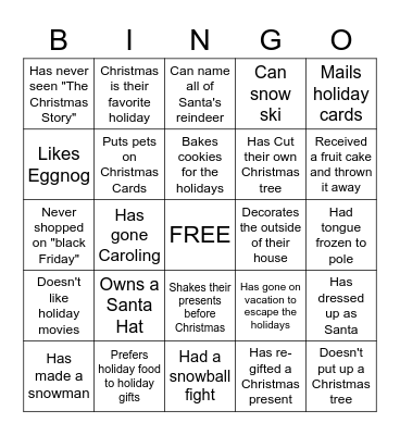 LIFE EXPERIENCES Bingo Card