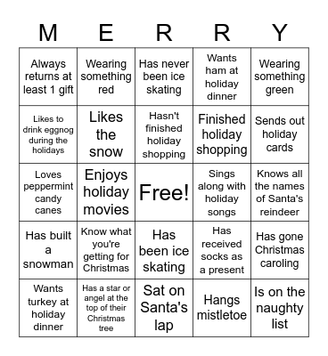 Happy Holidays Bingo! Bingo Card