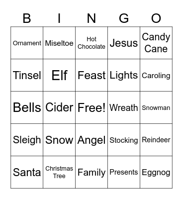 Christmas Bingo Card