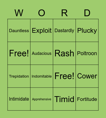 2 Word Work 4 Dessert Bingo Card