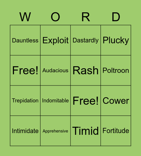 2 Word Work 4 Dessert Bingo Card