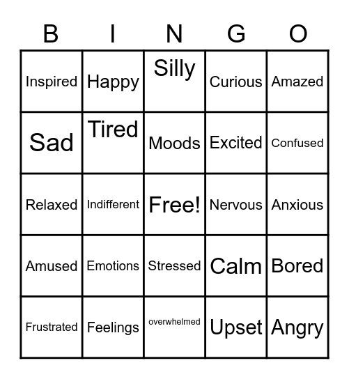 How are you feeling? Bingo Card