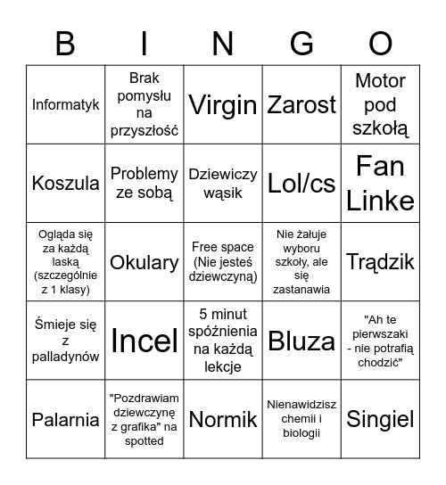 WSK guy bingo Card