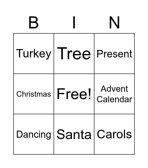 Team Christmas Bingo Card