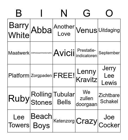 Humanitas Bingo Card