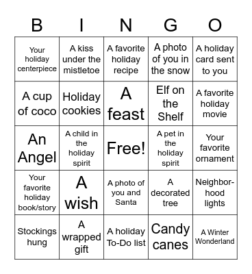 ACMS Holiday 2020 Bingo Challenge Bingo Card