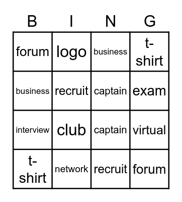 Blackout Bingo Card