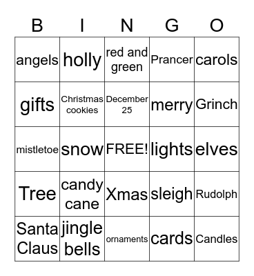 CHRISTMAS BINGO Card