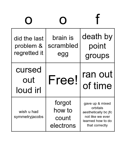 112 noises Bingo Card