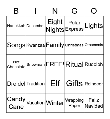 HOLIDAY BINGO Card