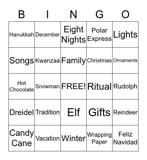 HOLIDAY BINGO Card